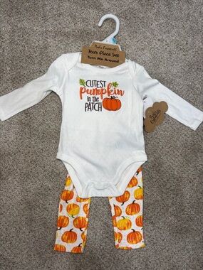 NEW! Baby Essentials My 1st Thanksgiving Baby Outfit Bodysuit and Pants 6 months